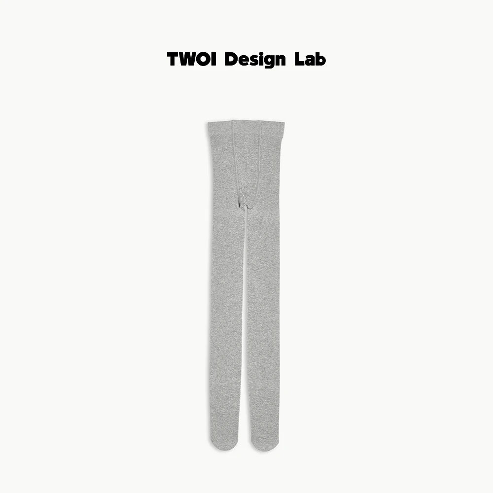 TWOI HIGHHIGH "Socks" 「百搭罗纹奶油氧气浅灰连裤袜」Ribbing