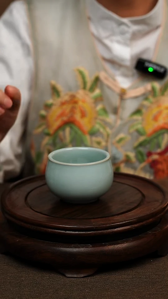 瓷片天青色圆融杯90ML微瑕不带礼盒