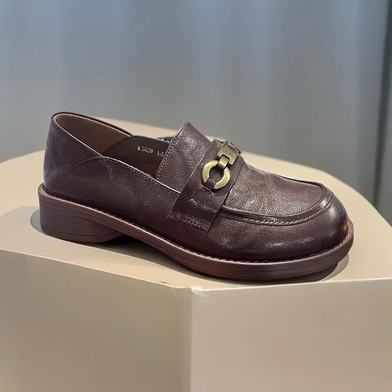 8259新款头层羊皮乐福单鞋