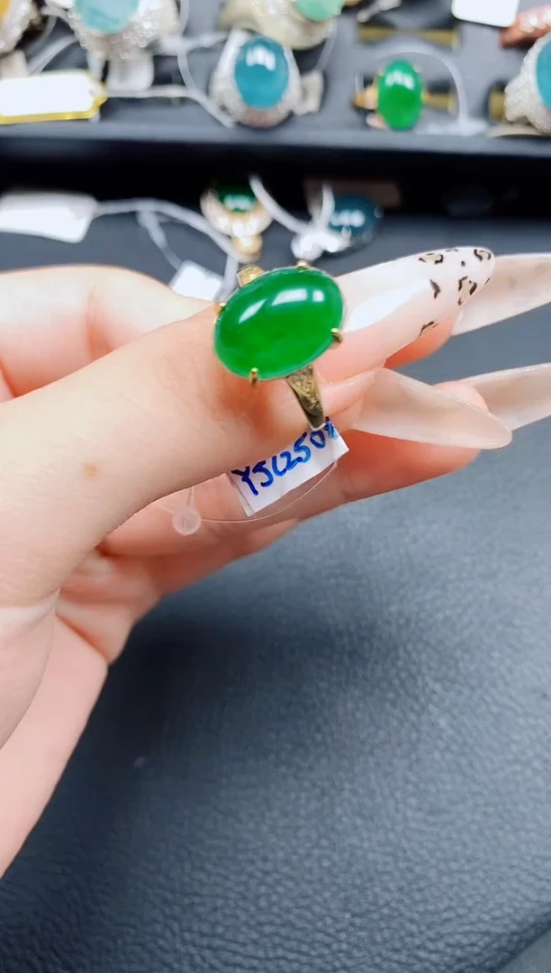 银S925镶嵌戒指翡翠翡翠