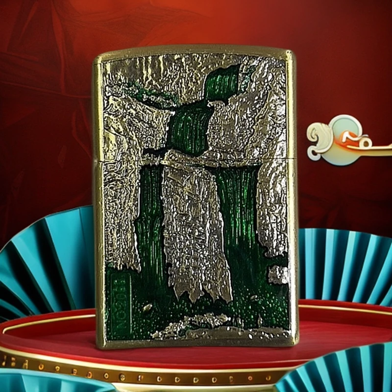 【ZK37-1铜】ZORRO高山流水浮雕唐草打火机-28（需自行加油）-火花优