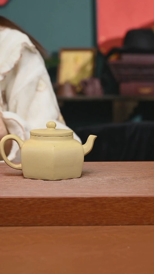 茶壶紫砂精工半手本绿六方507