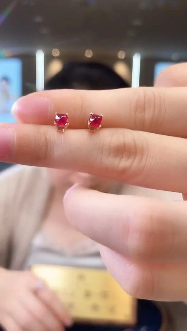 【闪购商品】红宝石耳饰银S925镶嵌09