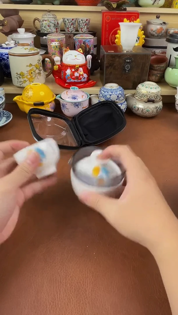 陶瓷茶具摆件旅行套组