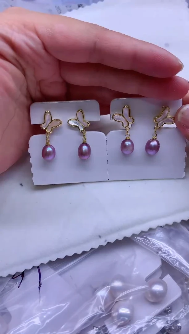 【闪购商品】合金淡水珍珠耳饰多发其一