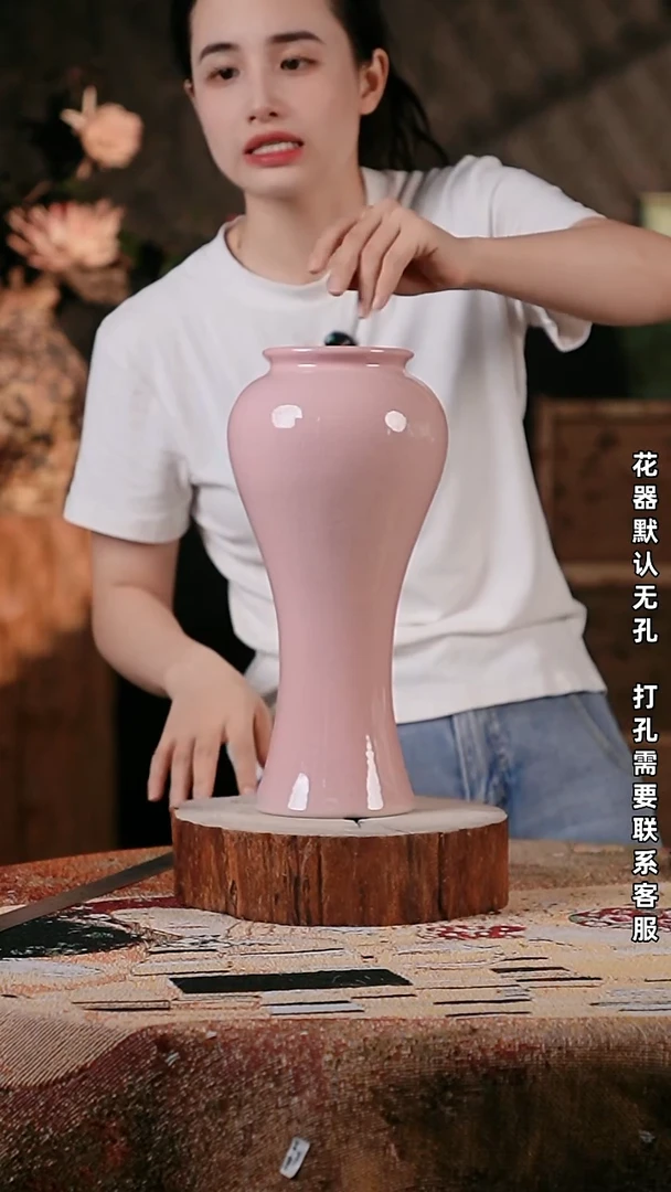 摆件景德镇高温手工陶瓷  口10 高33