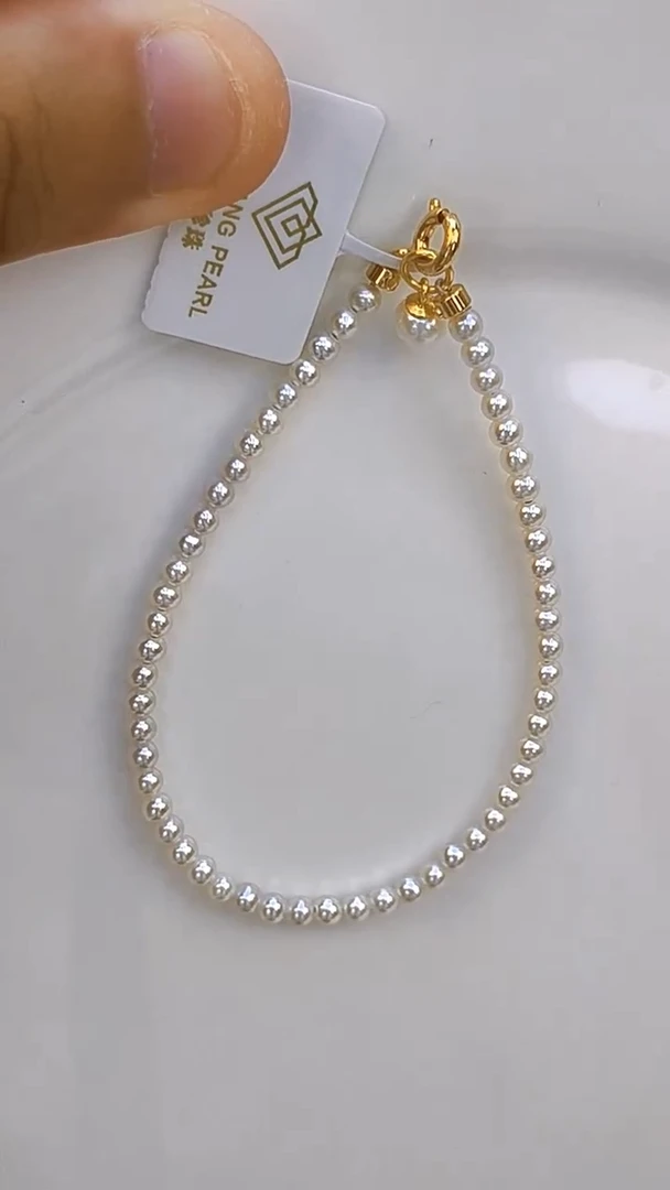 淡水珍珠手链银S925镶嵌3-4