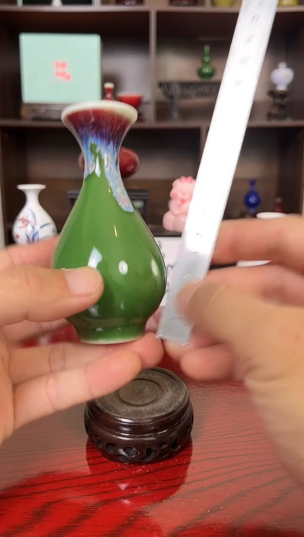 摆件瓷12.9晚小花瓶摆件（手工制品默认微瑕）