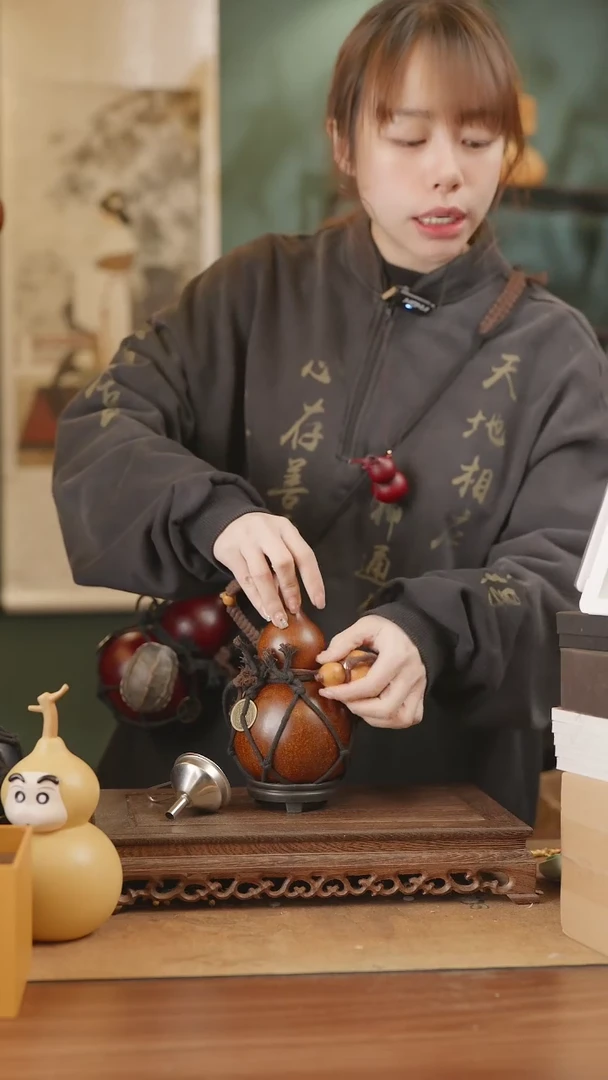 【闪购商品】338号精品天然大漆工艺防渗内胆酒葫芦~