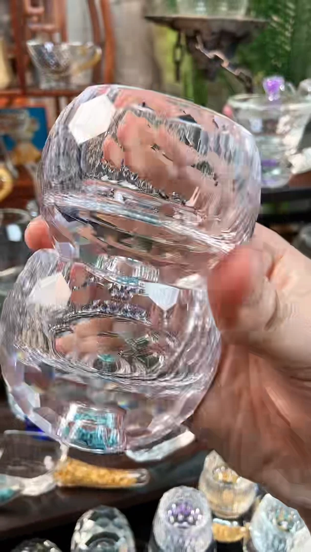 【闪购商品】玺宴新款水晶球形茶碗绿松石2个装