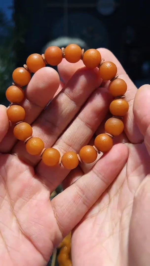 【闪购商品】蜜蜡手串未镶嵌11+(橘皮蜡)