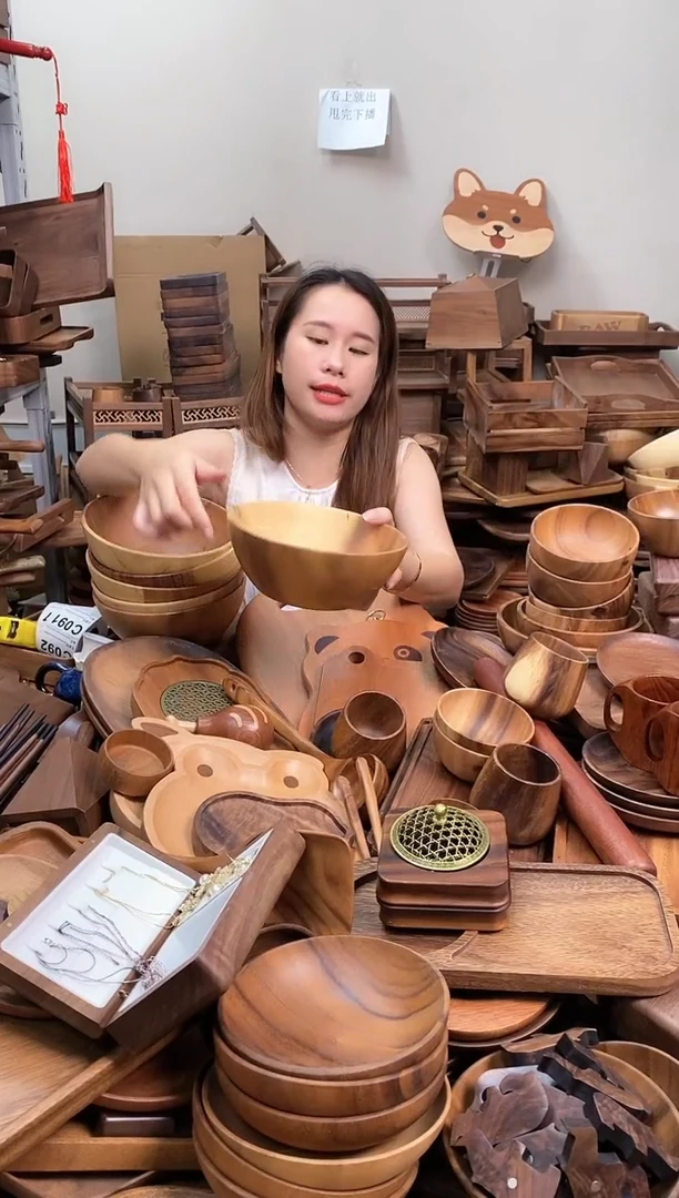 木  南美胡桃木碗20*7cm  微瑕