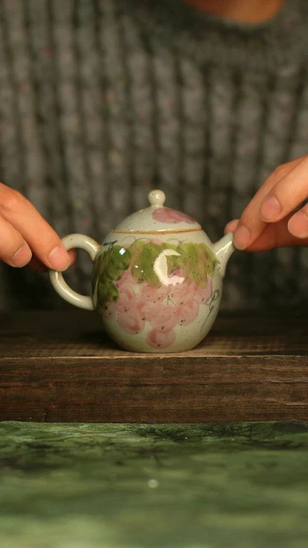 陶瓷青诗集手工手绘瓷器