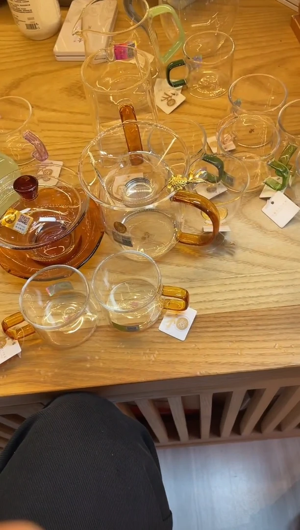 晶彩/澄然/琥珀色+荷叶盖碗/琥珀色+清禾杯琥珀/一对+金鱼茶漏