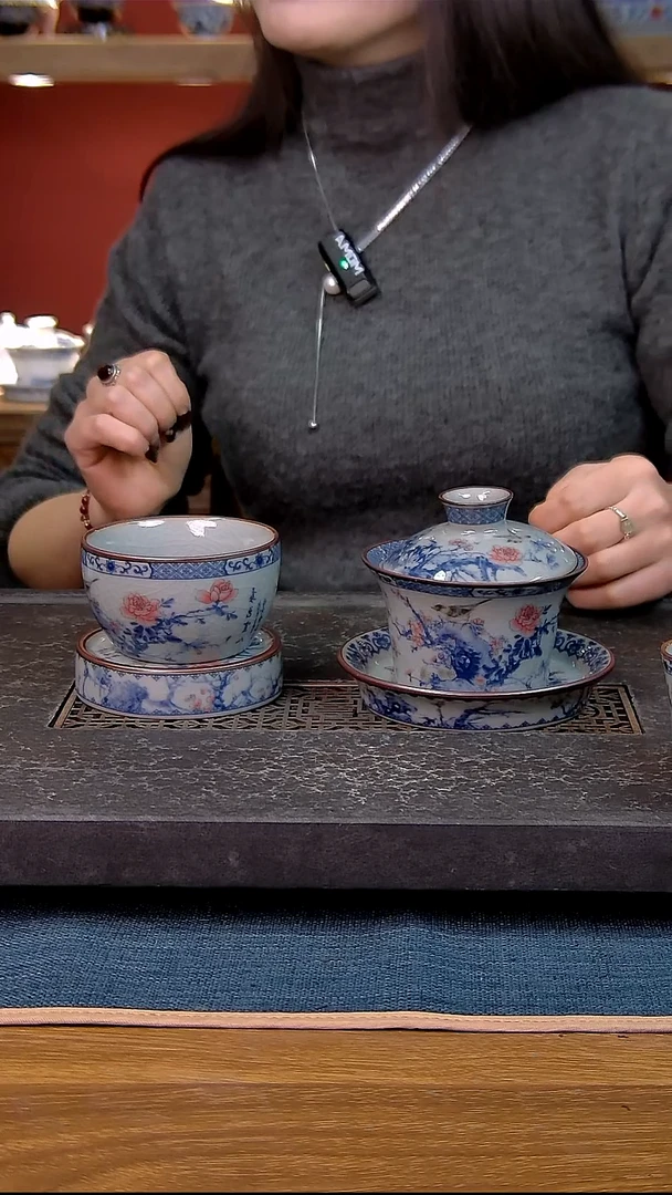 简装家用款3件套 老陶泥开片纹陶瓷茶具