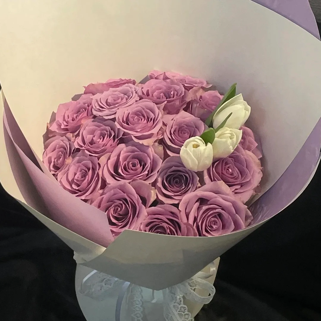 花木澜花卉—单头玫瑰紫霞仙子十枝