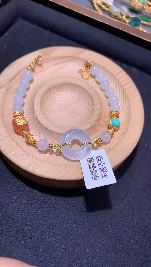 银S925镶嵌手串翡翠手链