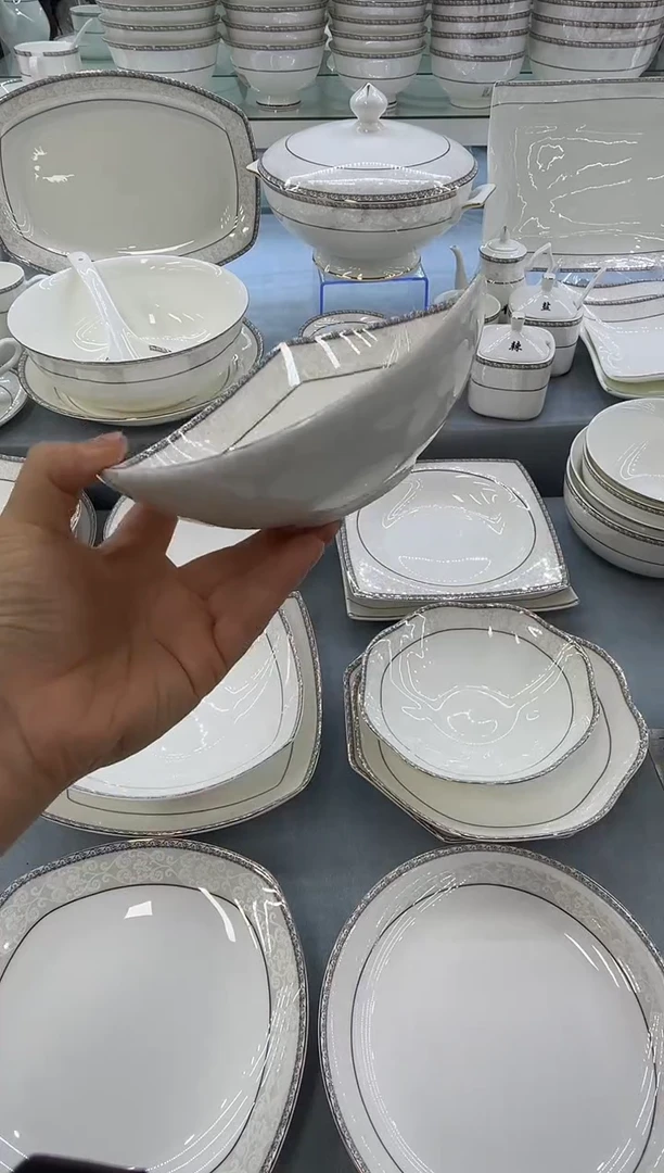 骨瓷玲珑6三角2个