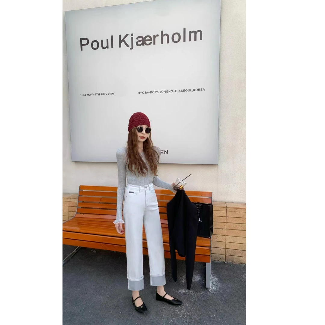 玲玲服饰【5033#直筒牛仔裤】