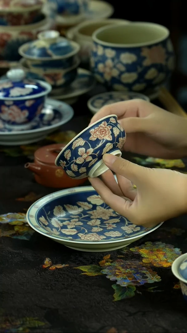 中秋国庆景德镇手绘瓷器