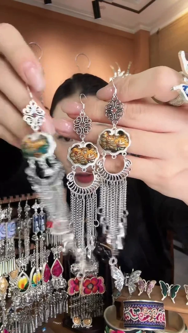 刺绣纯手工民族风耳环