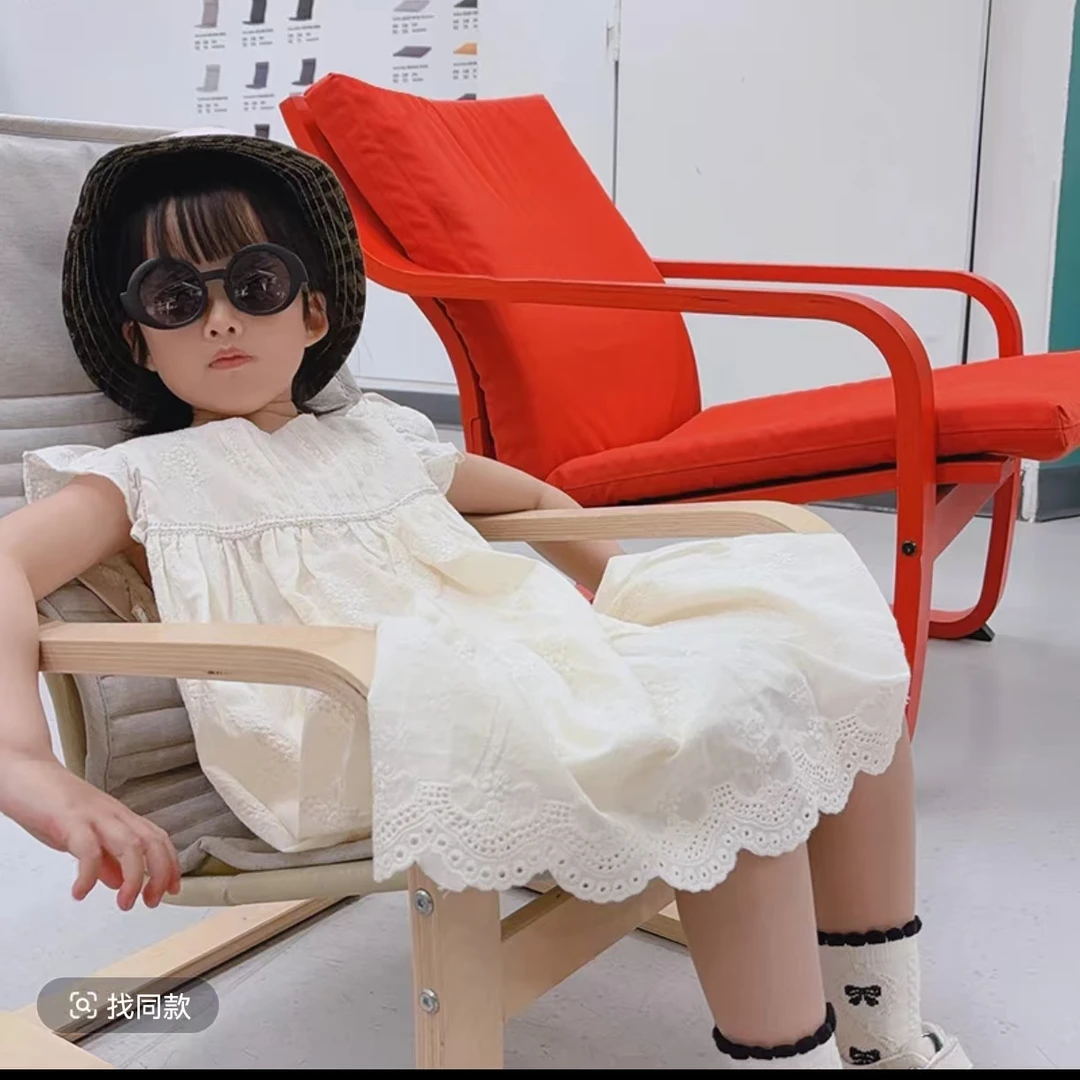公主裙连衣裙夏季女童纯棉洋气公主风女孩宝宝蕾丝儿童国风裙子