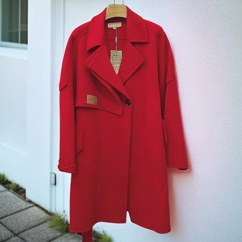 （衣长89）新款时尚羊毛大衣F-27