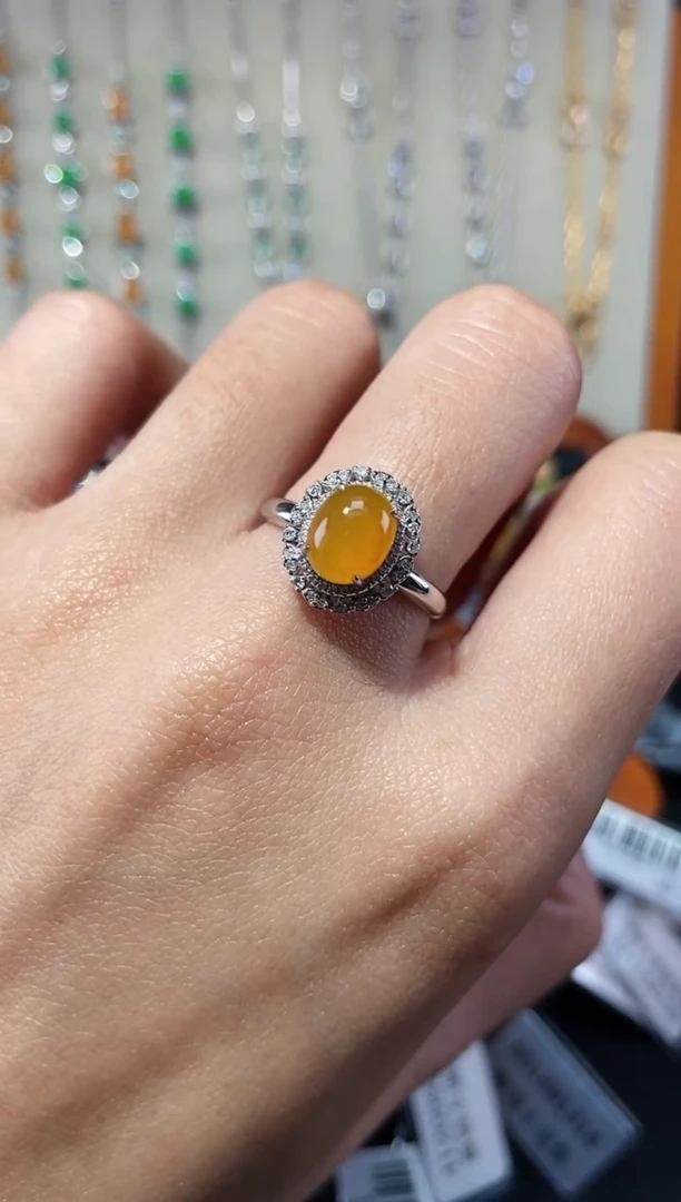 【闪购商品】翡翠戒指18K金镶嵌戒指