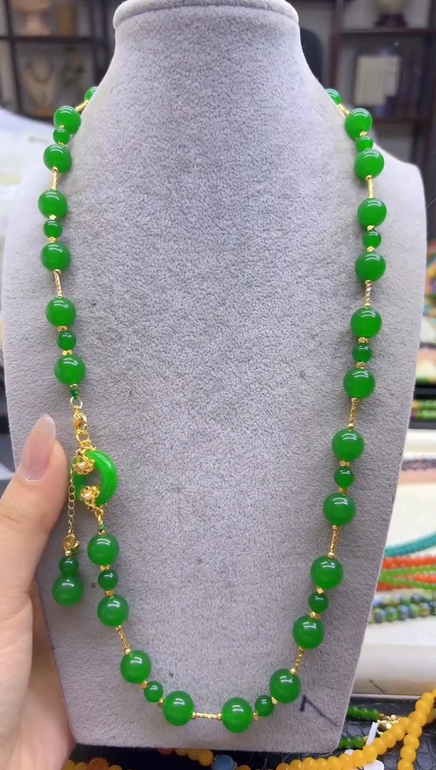 颈饰14K金镶嵌翡翠DIY款X768