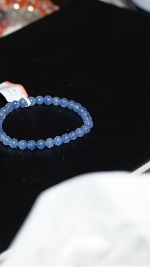 未镶嵌手串水晶蓝发晶手串5m+ J12935