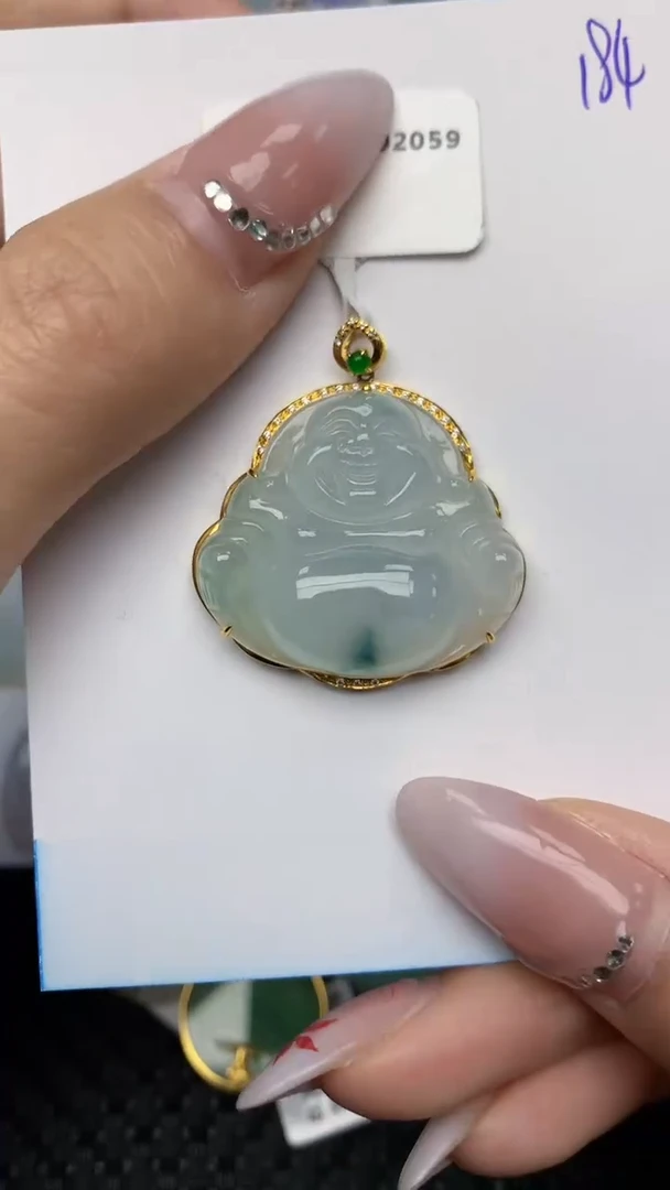 【闪购商品】翡翠颈饰18K金镶嵌天然翡翠A货