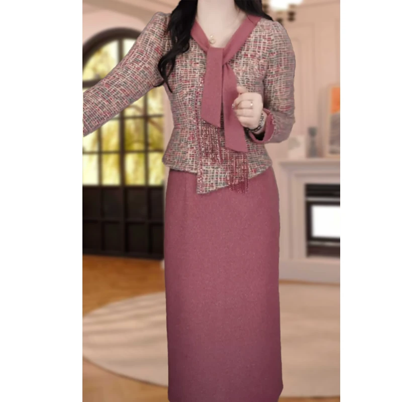 早秋新款温柔高级气质显瘦时尚优雅女人味通勤连衣裙5758#