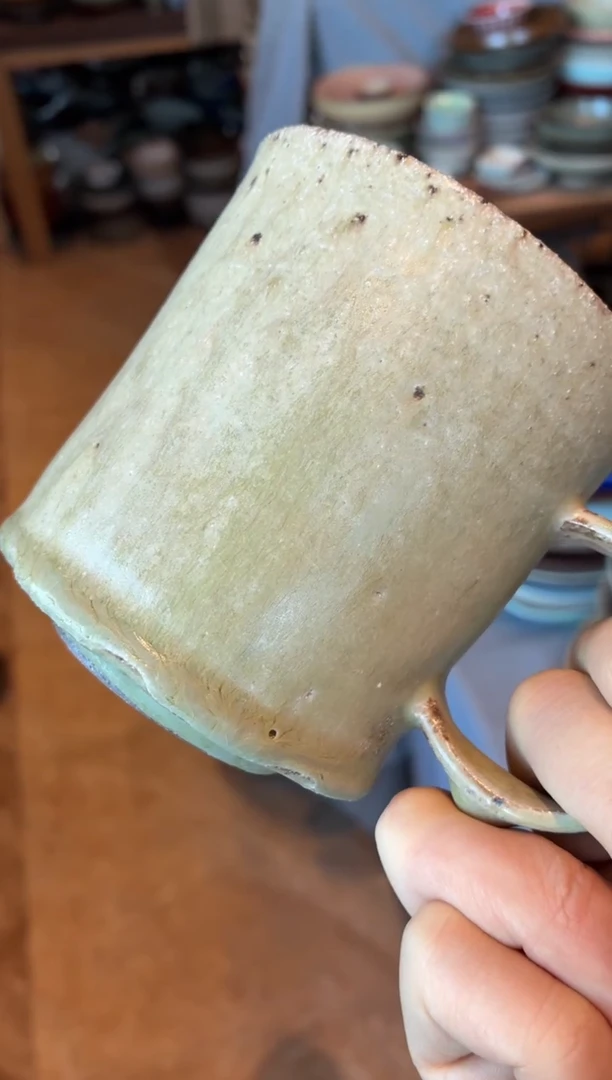 瓷片快**鱼522微瑕粗陶咖啡杯1个