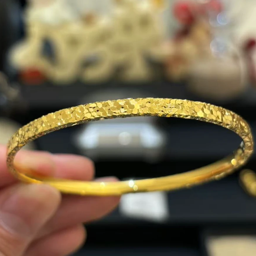 合金手镯 【碎冰冰手镯】轻奢时尚复古古法经典磨砂碎冰冰