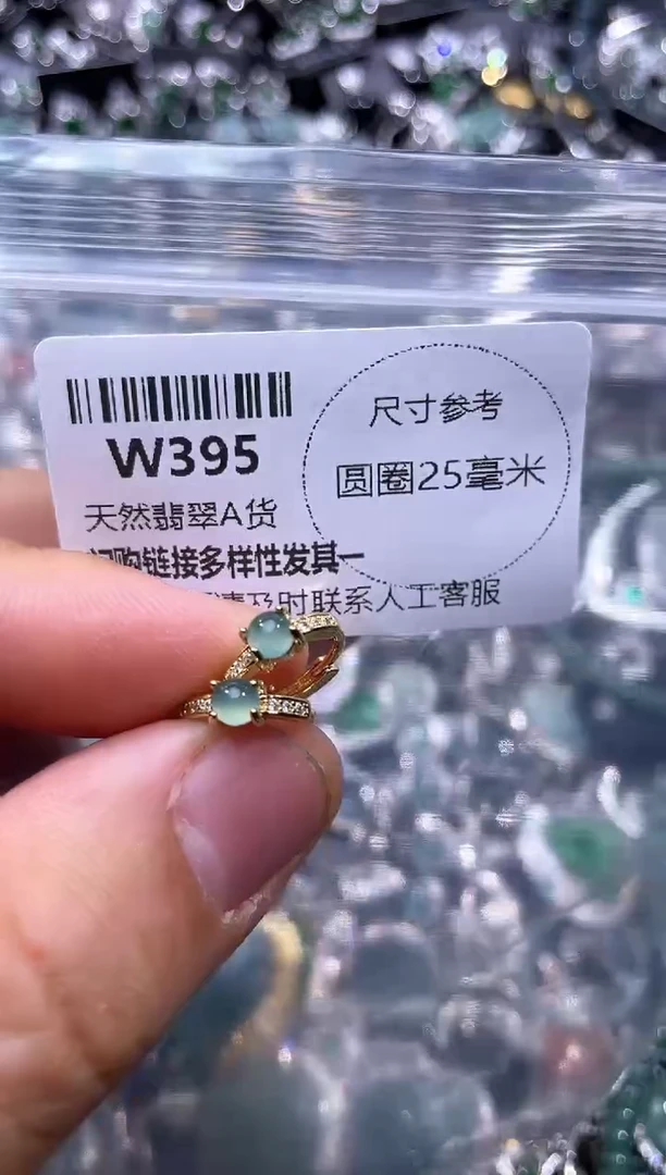 【闪购商品】翡翠颈饰未镶嵌W395耳扣