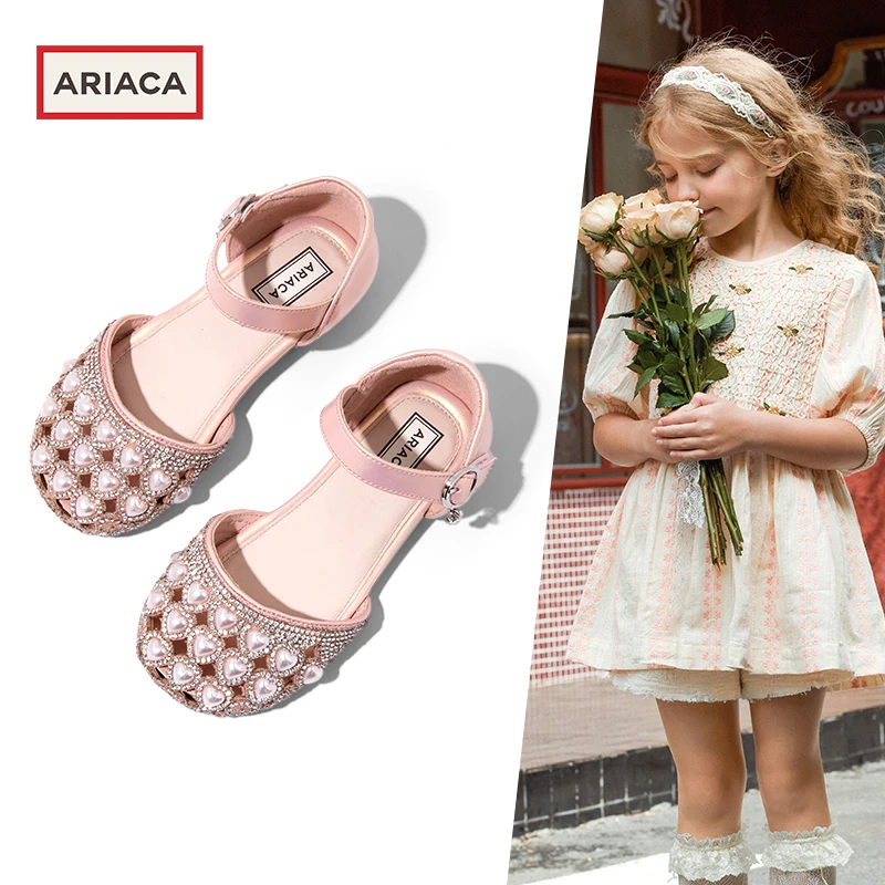 ARIACA艾芮苏女童包头凉鞋夏季新款女孩水晶鞋公主鞋软底儿童鞋子