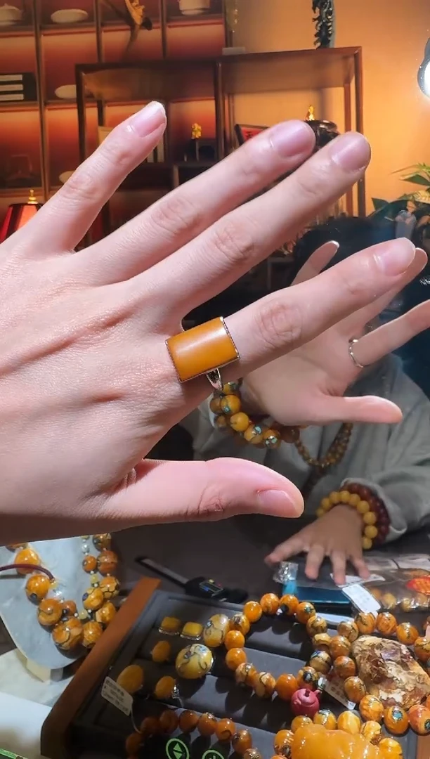 蜜蜡颈饰银S925镶嵌7513天然蜜蜡珠宝奇石