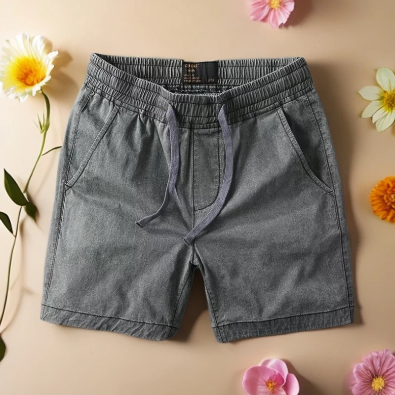 仓石一树夏季弹力男士休闲短裤潮纯棉复古修身工装裤轻奢痞帅男装