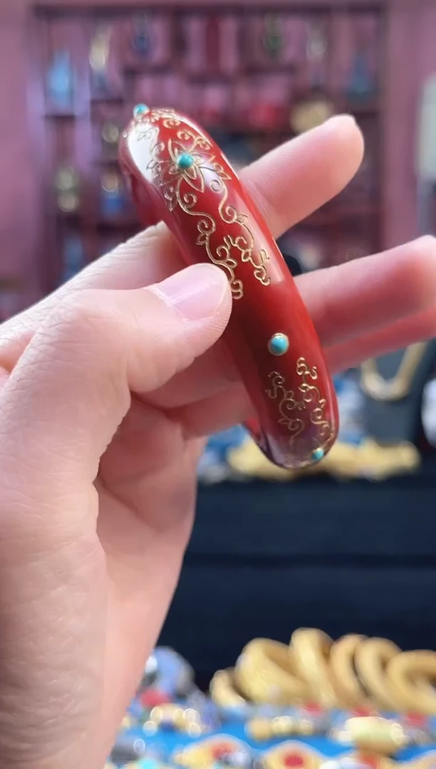 非遗技艺 金漆镶嵌手镯 58圈口