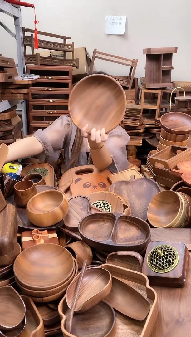 南美胡桃木深碟20*4cm