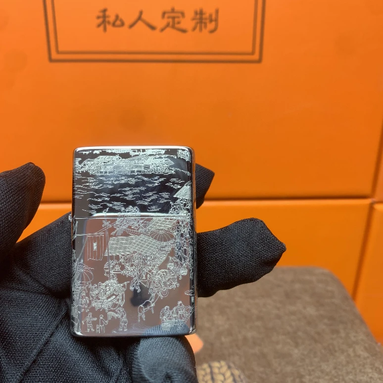 ZORRO  亮铬清明上河图【Z905-LGQMT】 精雕创意礼物高颜值打火机