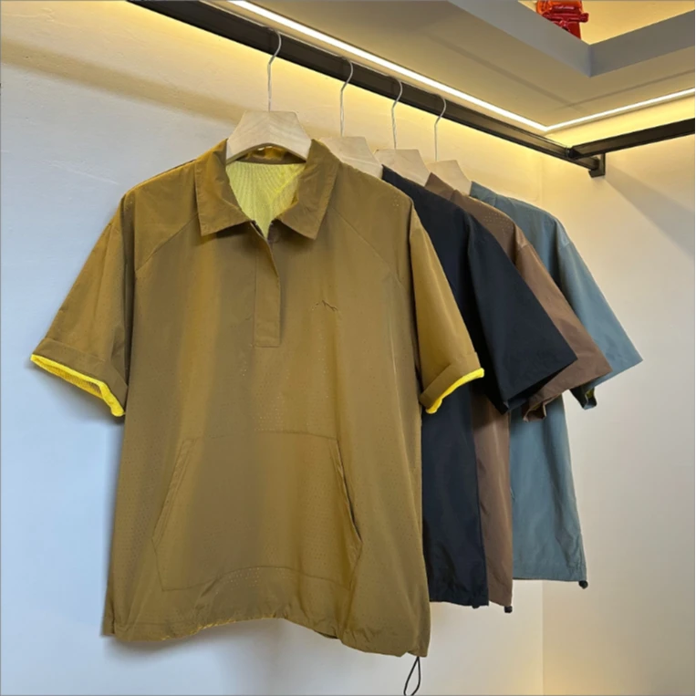 【冰总专属】夏季打孔网衬休闲Polo领户外工装风潮运动百搭宽松T恤