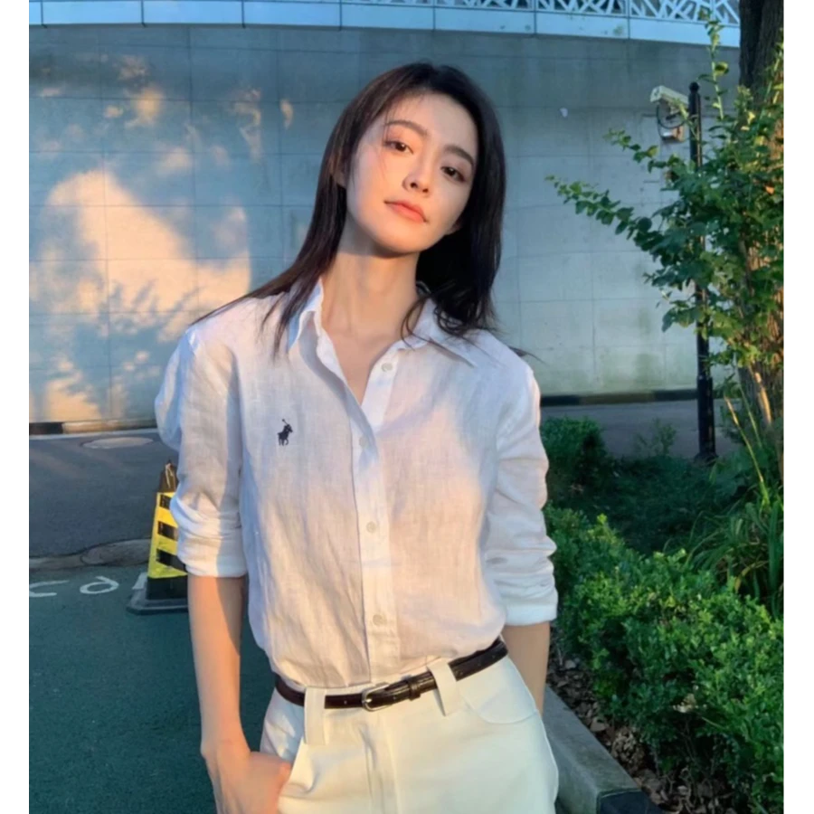 未使用 Ralph Lauren/拉夫劳伦 国现 百搭亚麻衬衣 CS0085