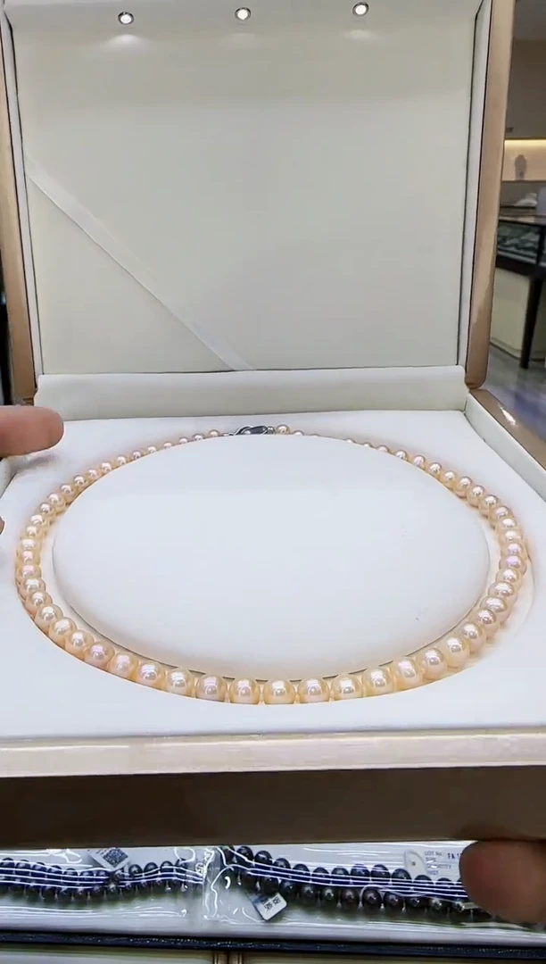 淡水珍珠未镶嵌项链淡水无核中国红珍珠项链