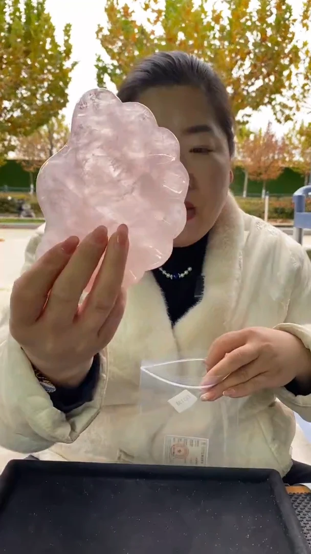 未镶嵌珠宝半成品水晶粉水晶碗D138