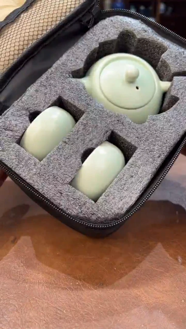 真的很便宜超好看会开片的旅行茶具