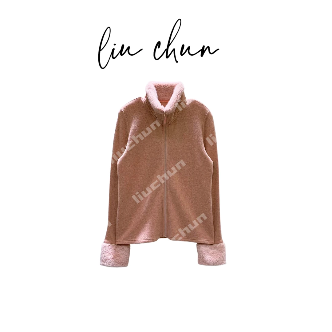 《CHUN》拼毛立领拉链外套