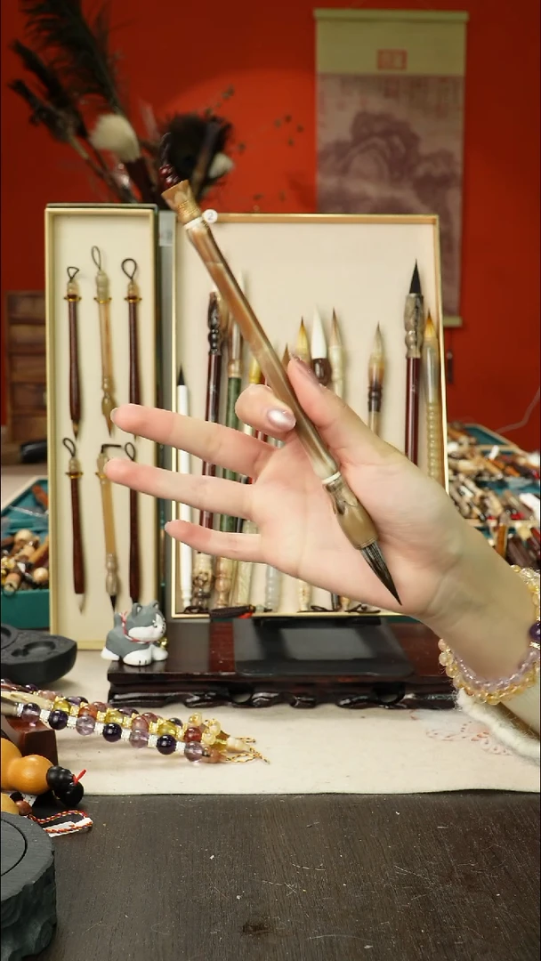 50号孤品高货毛笔链接 清水试笔 蘸墨不退