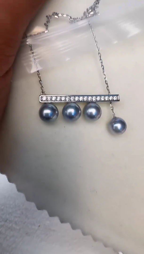 海水珍珠银S925镶嵌颈饰套链