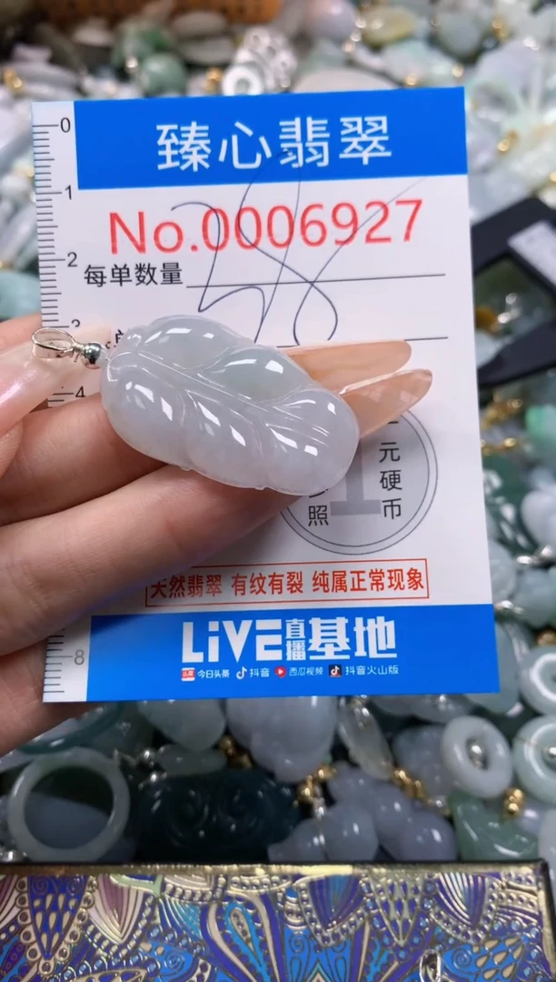翡翠未镶嵌颈饰含绳0006927